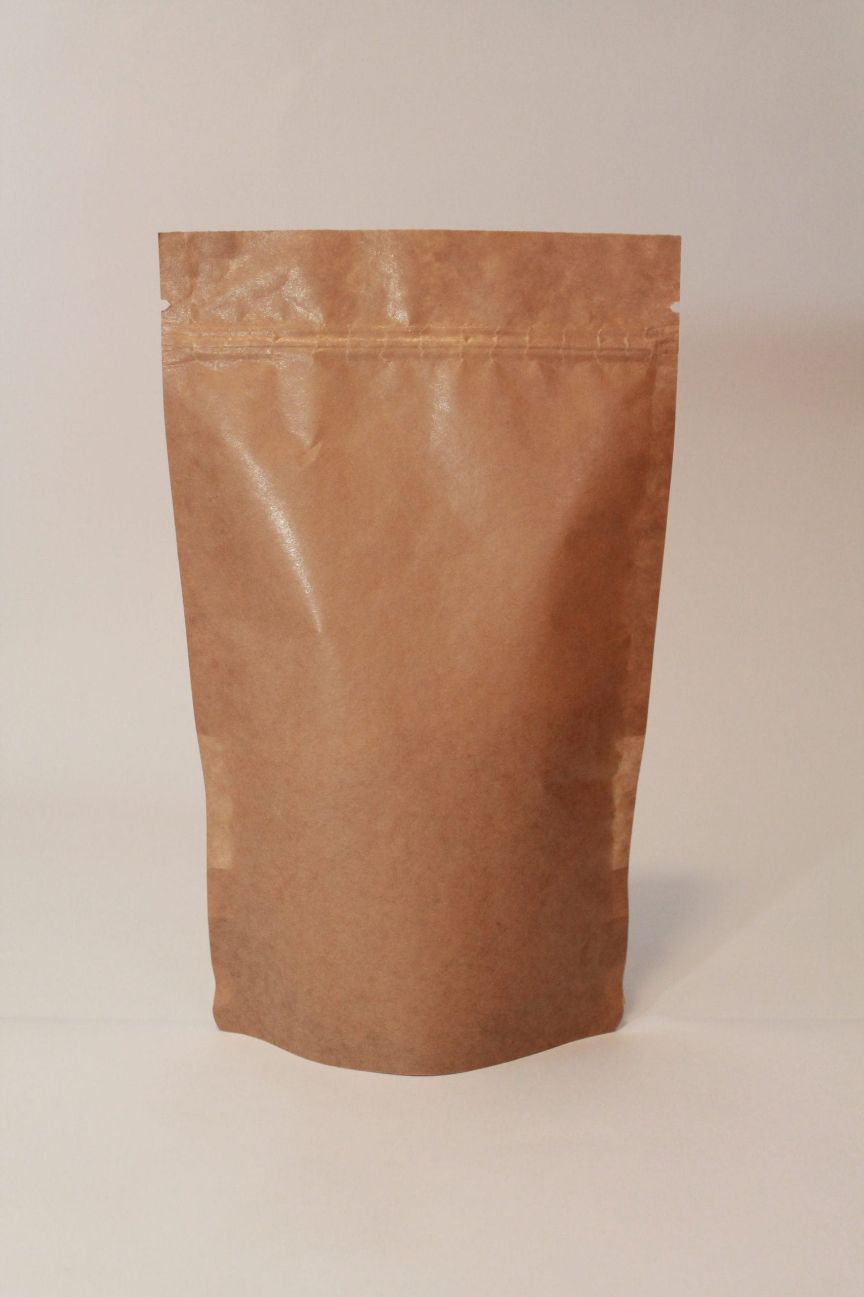 Stand-up pouch with press-to-close zip for supplement packaging