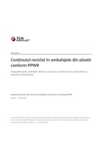Conținut reciclat PPWR: coperta ghidului despre articolul 7 și pragurile de conținut reciclat din 2030