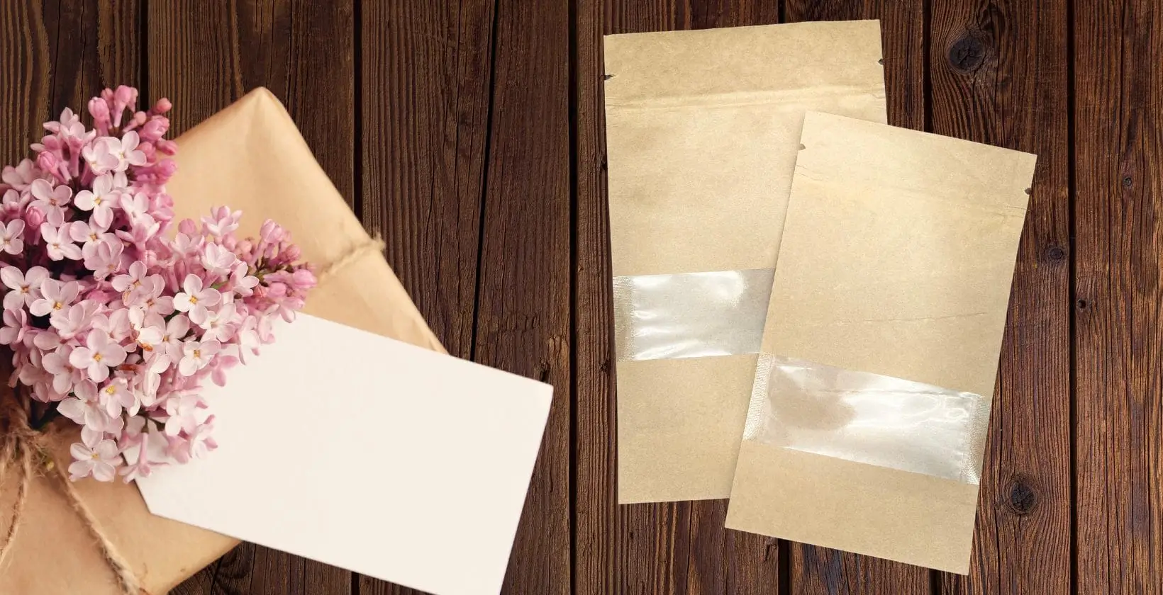 Pungi kraft cu fereastră și ziplock, personalizate, confecționate de VLM Poliplast